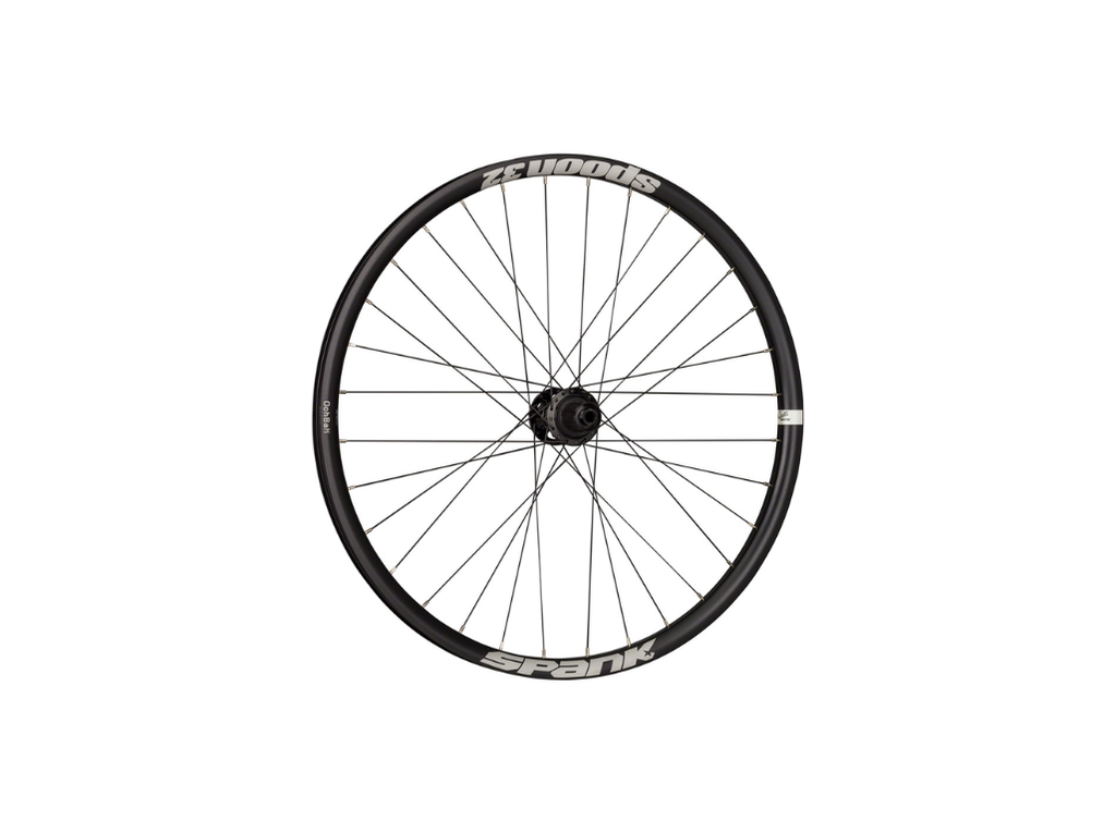 [SPANK WHEELSET SPOON-32 26" WHEELSET, 32H, 135MMX12MM THRU R / 110X20MM F, BLACK BLACK C08SN01020AMSPK] Spoon 32 Wheelset (135mmx12mm Thru R / 110x20mm F)