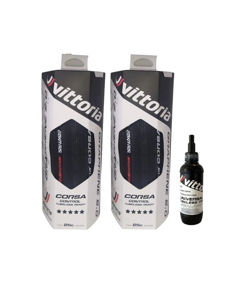 [00017102317] Corsa Control G2.0 TLR Road Tyre (700x25c Full Black + Sealant 80 ml)