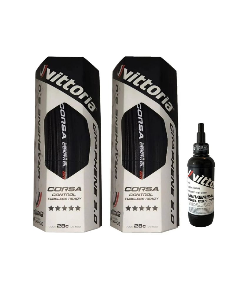 [00017102318] Corsa Control G2.0 TLR Road Tyre (700x28c Full Black + Sealant 80 ml)