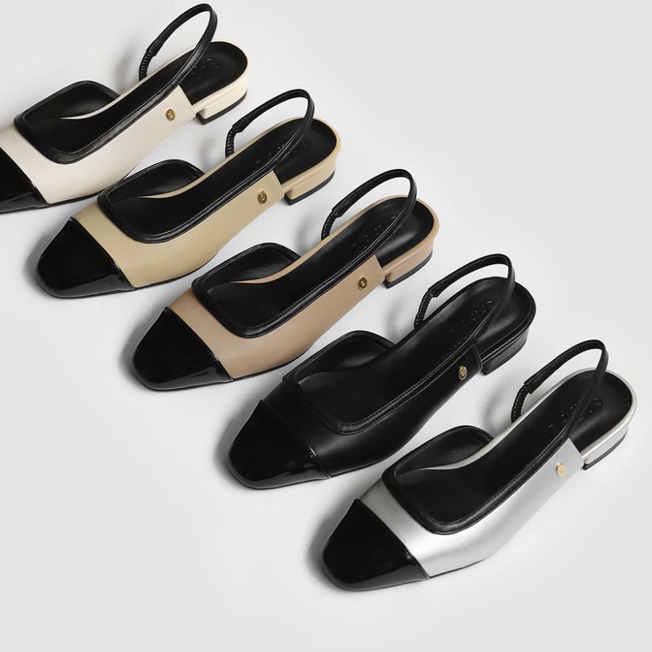 Bailey Two Tone Slingback Flats (2cm)