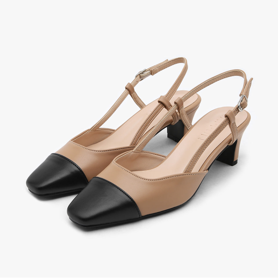 Irove two tone Slingback Heels (5cm)